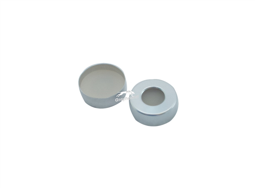 Picture of 20mm Magnetic Crimp Cap, Silver, Open 8mm Hole with Butyl Septa, 3mm